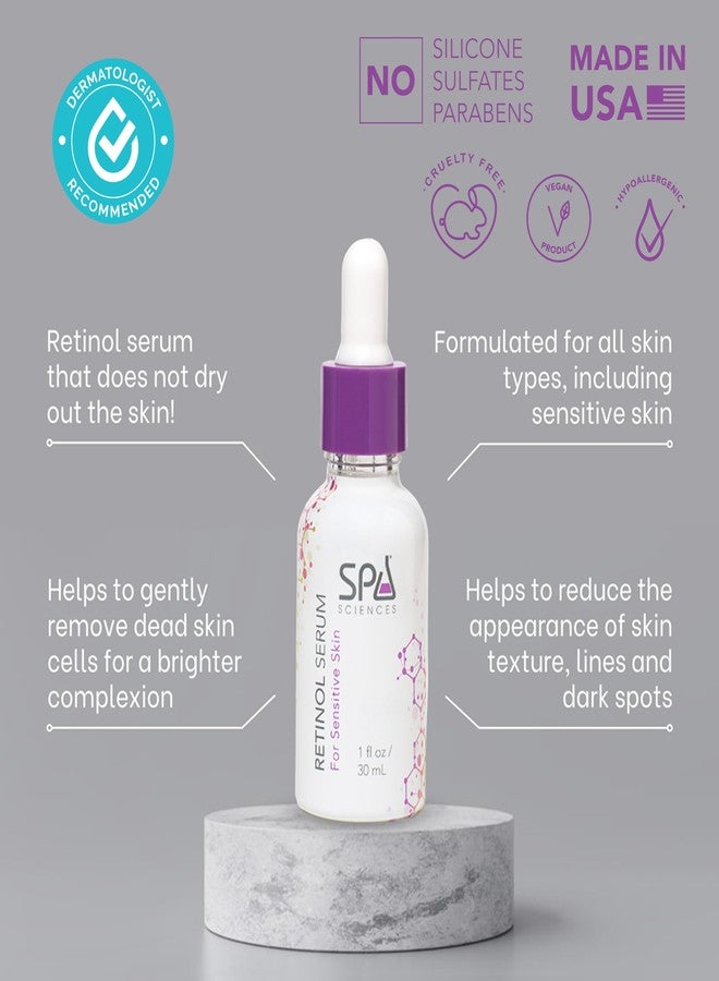 Spa Sciences - Retinol Serum - Made in the USA - Revitalizing Formula - With Bakuchiol, Turmeric, and Chamomile - Revive, Firm, Brighten - Vegan - For Sensitive Skin and All Skin Types - 1oz - Image 4